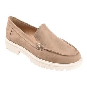 Journee Women's Erika Lug Sole Loafers Taupe Size 7